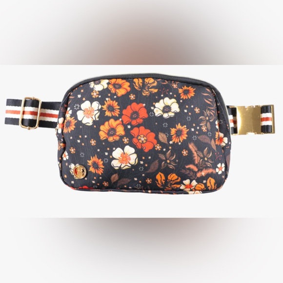 Simply Southern Handbags - Simply Southern Floral Belt Bag‎ - Black, Orange, White